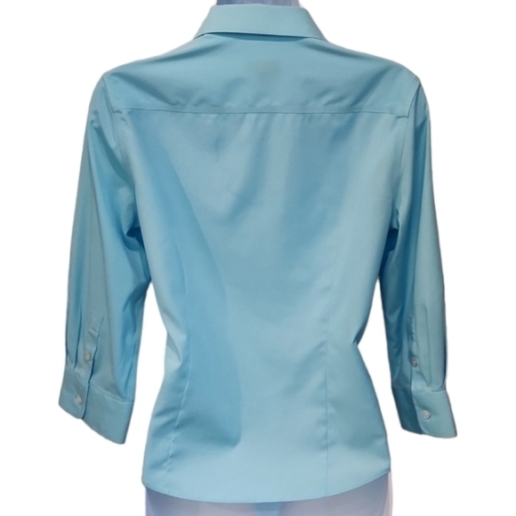 Talbots Pastel Blue Button Up Top - Picture 5 of 7